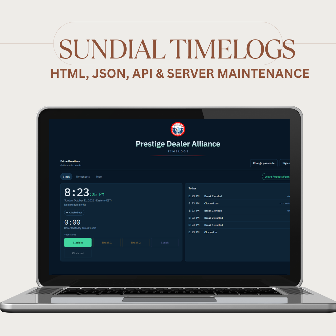 Timelogs time tracking with live shift totals